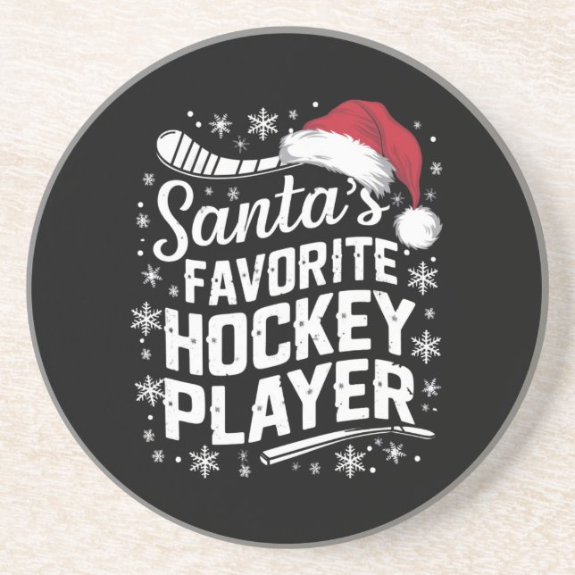 Posavasos Navidades de Pajama, jugador favorito de hockey de (Frente)