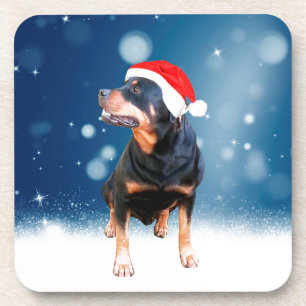 Posavasos Navidades de perro de Cute Rottweiler