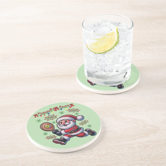 Posavasos Navidades de Pickleball Santa Claus (Lado)