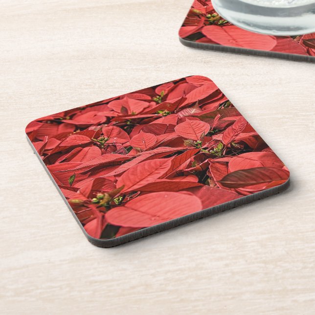 Posavasos Navidades de Poinsettia Roja (Lado Izquierdo)