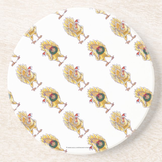Posavasos Navidades de pollo (Frente)
