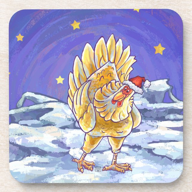 Posavasos Navidades de pollo (Frente)