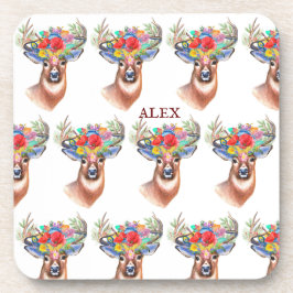 Posavasos Navidades de renos de flores de Paterna
