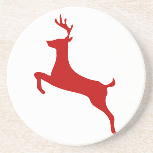 Posavasos Navidades de salto de renos Almohadilla de ratón d
