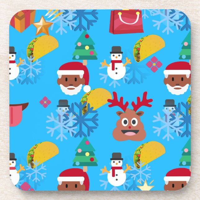 Posavasos navidades de santa taco negro (Frente)