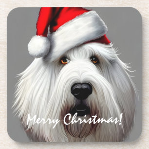 Posavasos Navidades de Sheepdog ingleses viejos