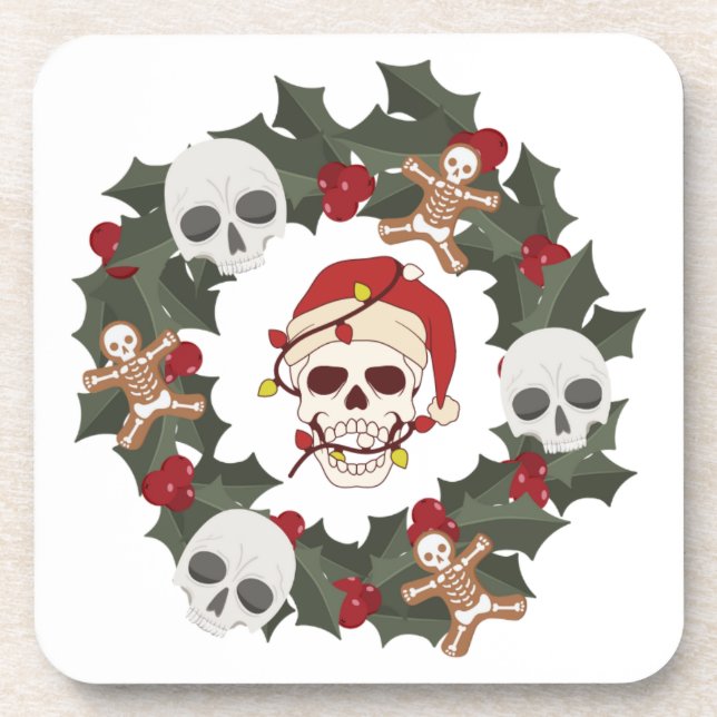 Posavasos Navidades de Skeleton Wreath (Frente)