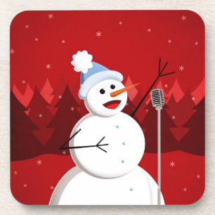 Posavasos Navidades de Snowman, cantantes felices