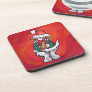 Posavasos Navidades De St. Bernard En Rojo