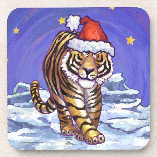 Posavasos Navidades de tigres (Frente)