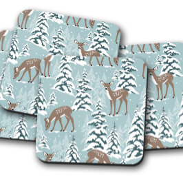 Posavasos Navidades de Winter Deer | Juego de corcho de Navi