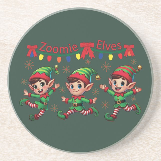 Posavasos Navidades de Zoomie Elves (Frente)
