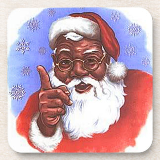 Posavasos Navidades del Papá Noel afroamericano