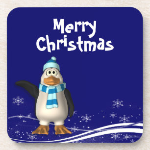Posavasos Navidades del personalizado Santa Claus Penguin