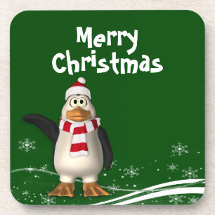 Posavasos Navidades del personalizado Santa Claus Penguin