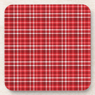 Posavasos Navidades Diseño de Patrón Red Plaid-62667