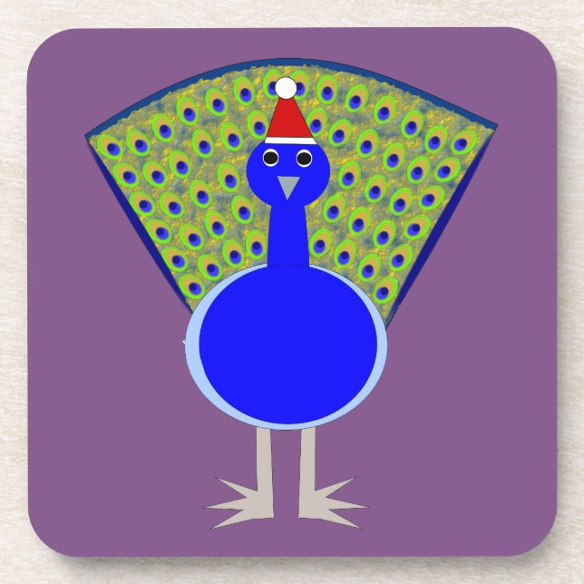 Posavasos Navidades divertidos Peacock (Frente)