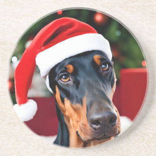 Posavasos Navidades Doberman