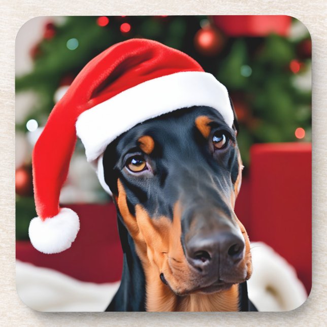 Posavasos Navidades Doberman (Frente)