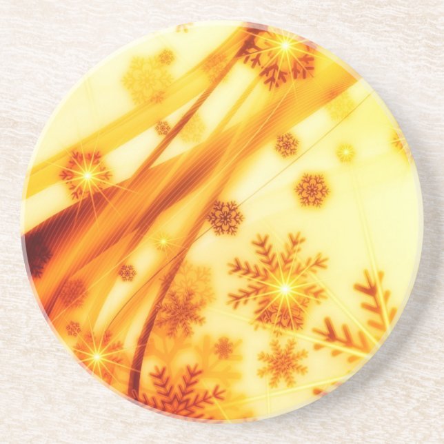 Posavasos Navidades dorados copos de nieve (Frente)