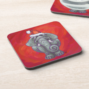 Posavasos Navidades Elefantes En Rojo