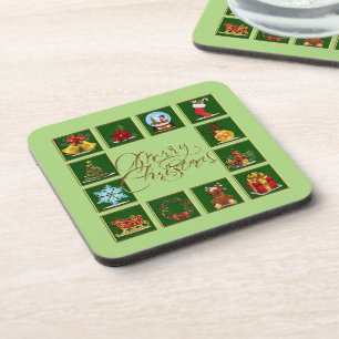 Posavasos Navidades Elementos Lime Green Coaster