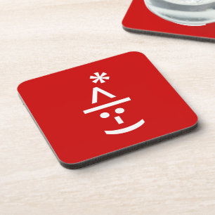 Posavasos Navidades Elf Emoticon Xmas ASCII Texto Arte