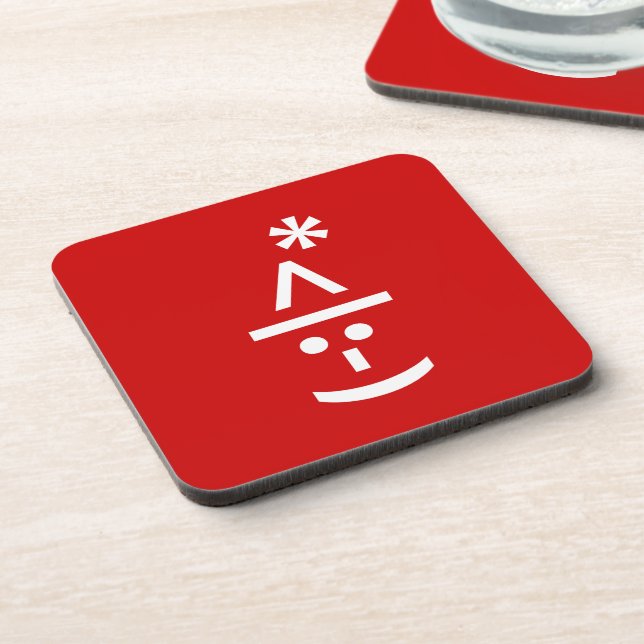 Posavasos Navidades Elf Emoticon Xmas ASCII Texto Arte (Lado Izquierdo)
