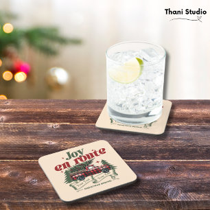 Posavasos Navidades en ruta comienzan camionetas y X-Mas Tre