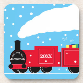 Posavasos Navidades en tren de vapor en la nieve