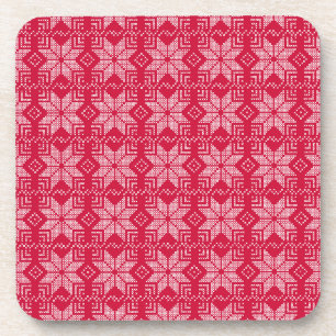 Posavasos Navidades, escandinavos, rojos, blancos, copos de
