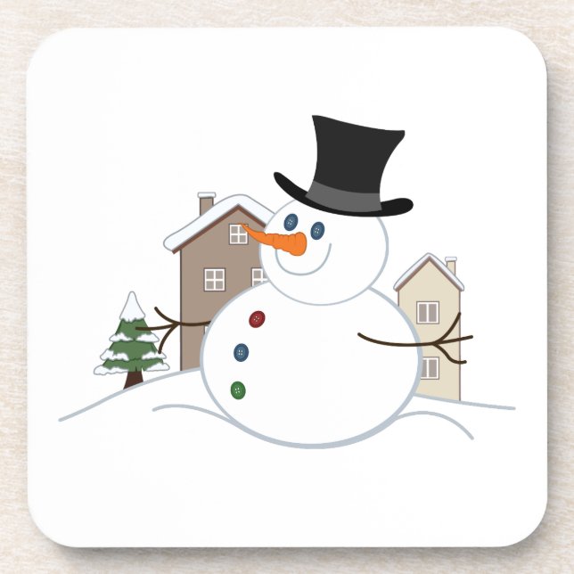 Posavasos Navidades felices Ilustracion Snowman (Frente)