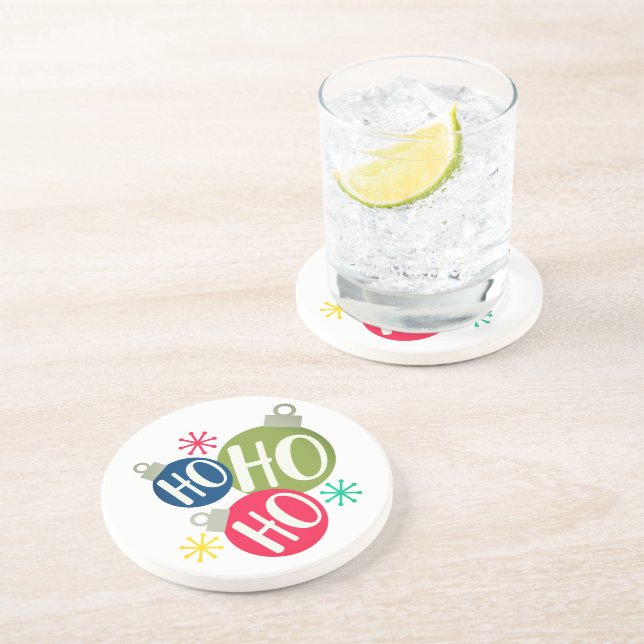 Posavasos Navidades festivos Ho Ho Ho Ho son navidad moderna (Lado)