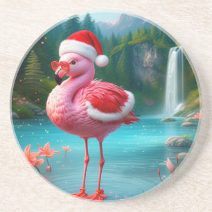 Posavasos Navidades Flamingo Como Santa Claus-47475