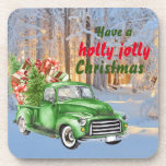 Posavasos Navidades Green Truck Gifts, Christmas Tree Winter<br><div class="desc">Espero que disfrutes de esta gran montaña de bebidas con este Navidad Green Truck,  Gifts,  y un árbol de Navidad,  escena de invierno. ¡Disfruta! https://www.zazzle.com/store/artzdizigns</div>