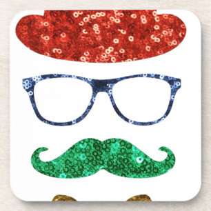 Posavasos navidades hipster bigote