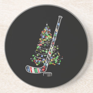 Posavasos Navidades Hockey Sports Ball Santa Hat Xmas