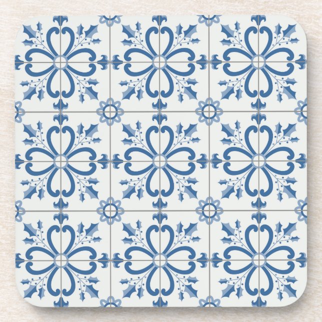 Posavasos Navidades hojas y pétalos de flores (Frente)