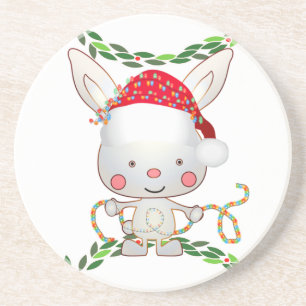 Posavasos Navidades Holiday Bunny