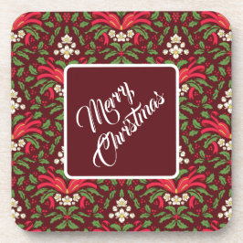 Posavasos Navidades Holly y Berries con caja roja