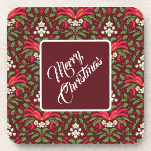 Posavasos Navidades Holly y Berries con caja roja