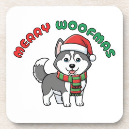 Posavasos Navidades Husky Coaster: Merry Woofmas