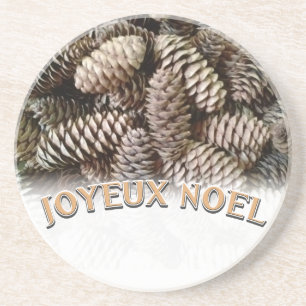 Posavasos Navidades Joyeux Noel Holiday Pine Cone
