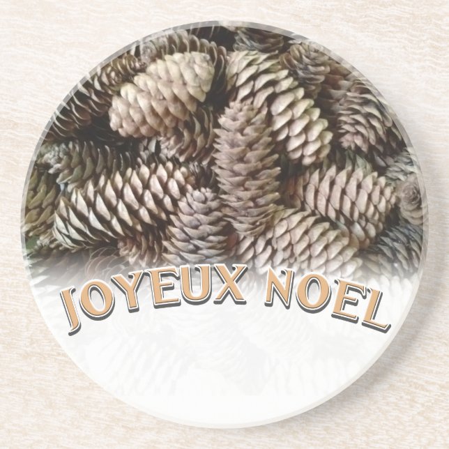 Posavasos Navidades Joyeux Noel Holiday Pine Cone (Frente)