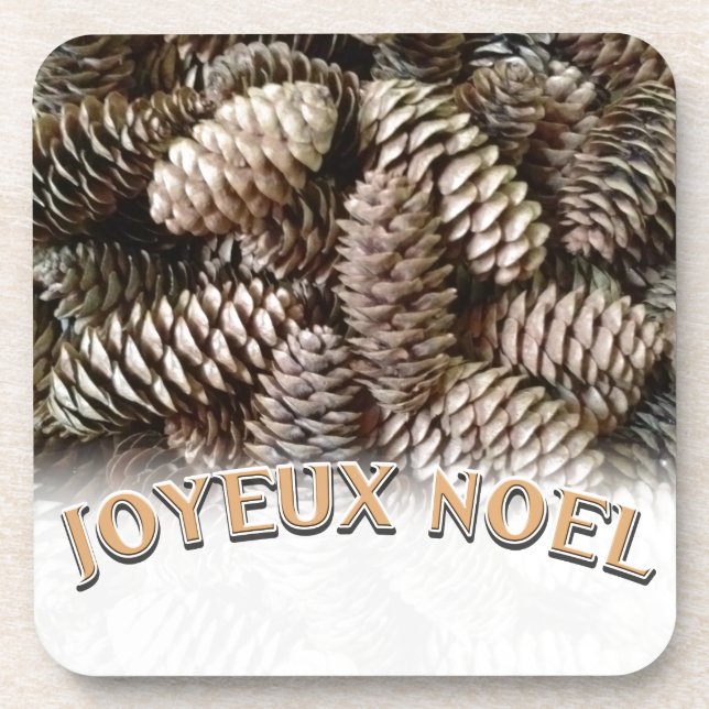 Posavasos Navidades Joyeux Noel Holiday Pine Cone (Frente)