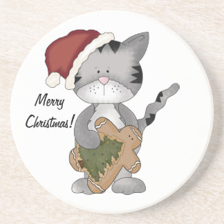 Posavasos Navidades Kittie Kat-con hombre de pan de jengibre
