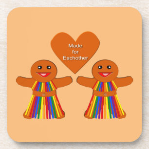 Posavasos Navidades lesbianas Gingerbread Pareja de Damas