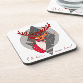 Posavasos Navidades lindos reno (oh ciervo... ¡más alegría!)