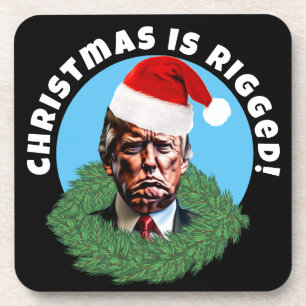 Posavasos Navidades manipulados por Red Santa Hat Trump