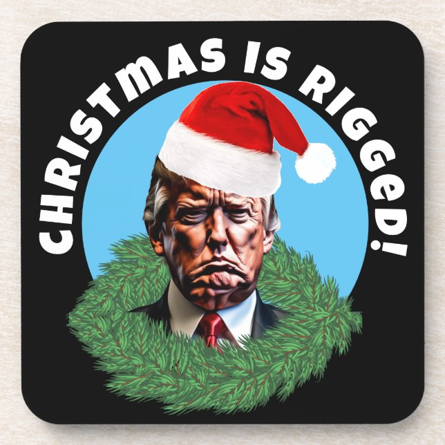 Posavasos Navidades manipulados por Red Santa Hat Trump (Frente)